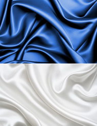 蓝白两色绸缎面料材质