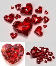 红色心形璀璨钻石图片