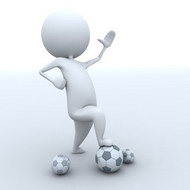 踢足球的3D小人图片