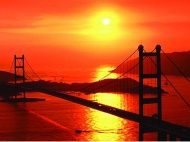 日落大桥天空美景图片