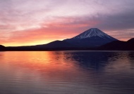 富士山山水夕阳风景图片