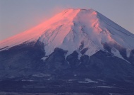 富士雪山夕阳图片