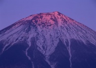 富士雪山晚霞图片