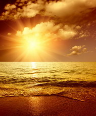 海边沙滩日落图片