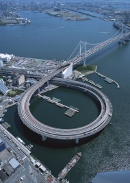 航拍东京大桥图片