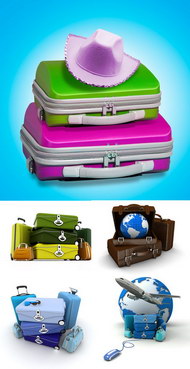 旅游行李用品矢量图片