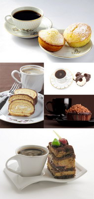 精美咖啡蛋糕图片