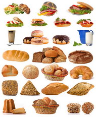 多款面包及早餐食物图片