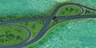 高速路绿化效果图