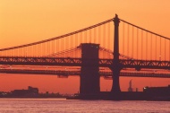 纽约大桥晚霞图片