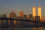 纽约大桥晚霞图片