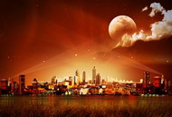 城市黄昏夜景图片