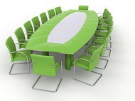 绿色会议桌图片