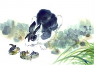 水墨生肖兔图片