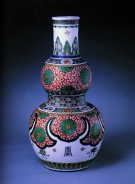 彩绘葫芦瓷瓶图片