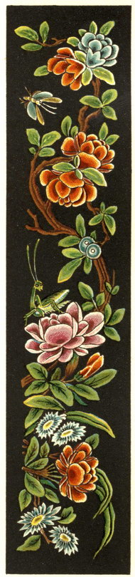 世界古典传统纹饰图片花与螳螂