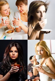4款饮品中美女图片