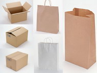 空白环保纸袋与瓦楞纸箱图片