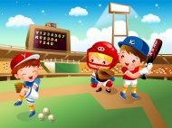 儿童棒球运动卡通图片