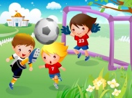 儿童足球运动卡通图片