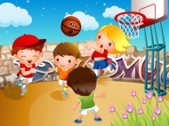 儿童篮球运动卡通图片