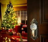 灯光闪烁的圣诞树图片