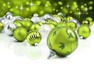 绿色圣诞彩球图片