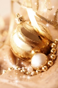 金色圣诞彩球图片