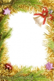 圣诞节松枝铃铛边框图片