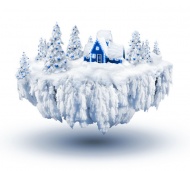 圣诞浮岛雪景图片