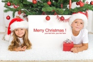 圣诞节广告牌小孩图片