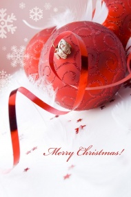 红色圣诞节彩球图片