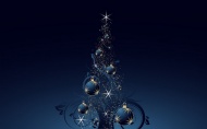 蓝色圣诞树图片