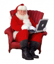 电脑与圣诞老人图片