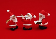 三个可爱的圣诞老人图片