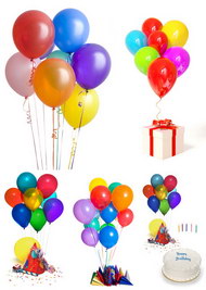 庆祝生日彩色气球图片