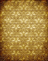金色铜版花纹镂刻背景图片