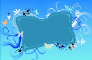 蓝色花纹边框图片