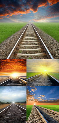 5款夕阳下的铁路图片