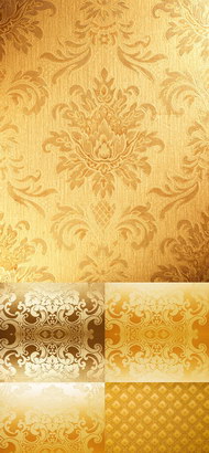 华丽金色花纹墙纸背景图片