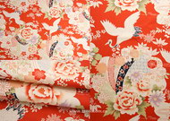 牡丹仙鹤中式布料背景图片(3P)