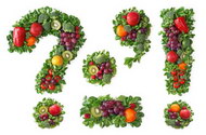 水果蔬菜拼凑的符号图片