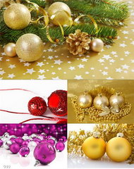 5款温馨圣诞挂球背景图片