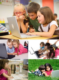 五款小孩与电脑精美图片