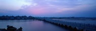 江南水乡石桥夜色风景图片