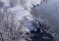 雪地河流图片