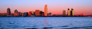 海岸城市夕阳图片