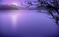 夜色湖面图片