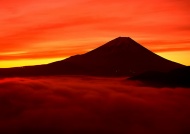 富士山火烧云图片