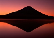 富士山晚霞倒影图片